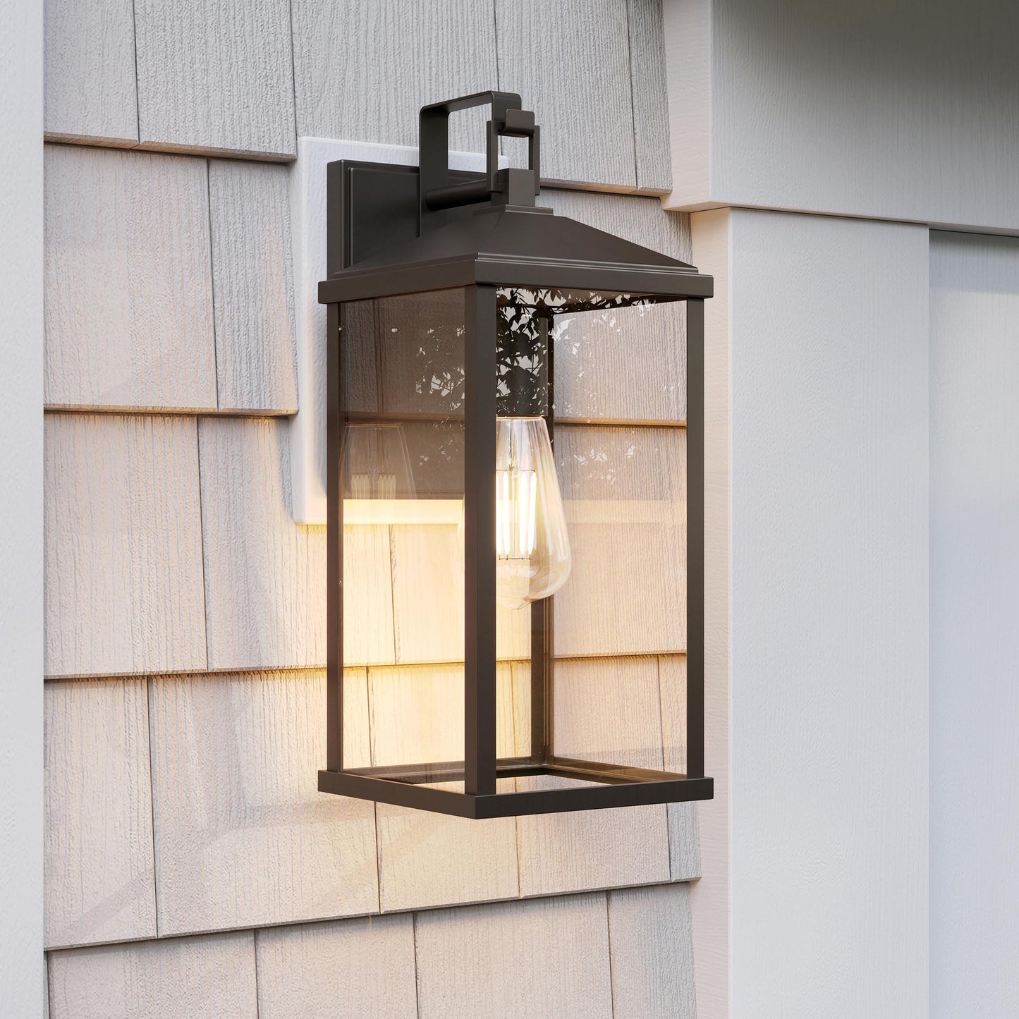 Progress Lighting P560406-020 Cantley Antique Bronze Outdoor Wall Lantern - Lifestyle Day View on Exterior Wall