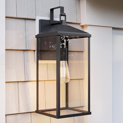 Progress Lighting P560407-31M Cantley Matte Black Outdoor Wall Lantern Installed on Exterior