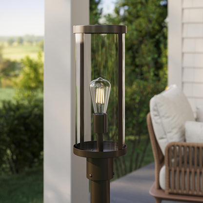 Progress Lighting P540112-020 Kagen Outdoor Post Lantern Antique Bronze Detail Lifestyle Shot