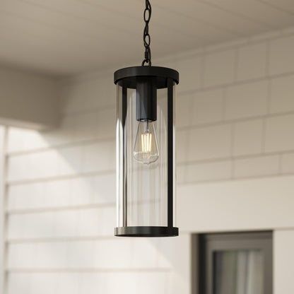 Progress Lighting P550145-31M Kagen Outdoor Hanging Lantern Installed on Covered Porch