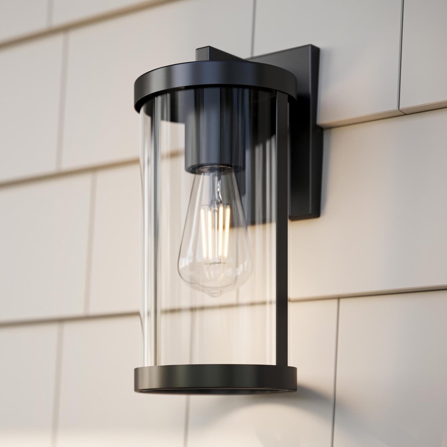 Progress Lighting Kagen P560394-31M Matte Black Outdoor Wall Lantern - Lifestyle Application Shot