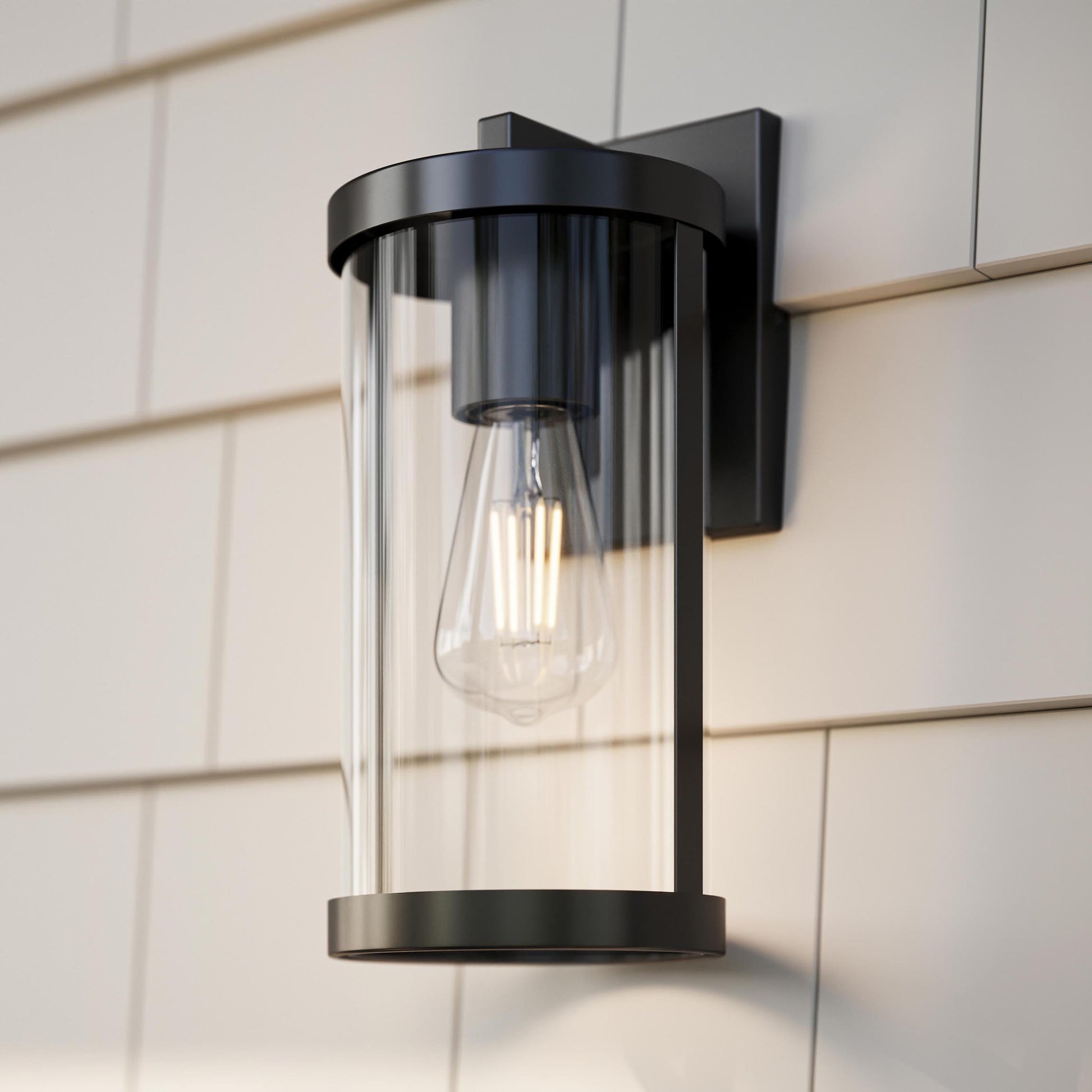 Progress Lighting Kagen P560394-31M Matte Black Outdoor Wall Lantern - Lifestyle Application Shot