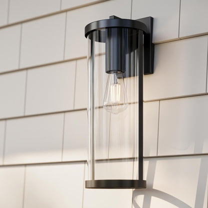 Progress Lighting P560396-31M Kagen Matte Black Outdoor Wall Lantern - Lifestyle Application on Exterior Siding