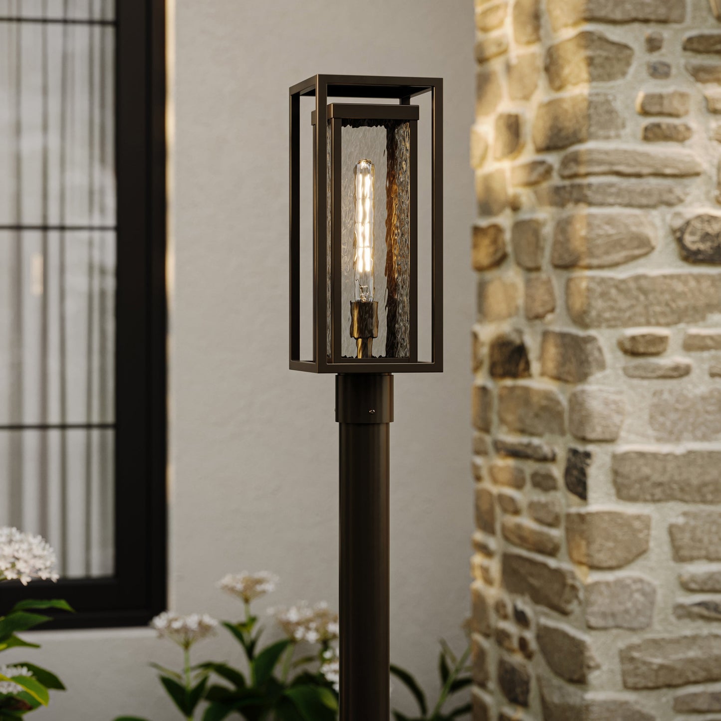 Progress Lighting Shaw P540115-020 Antique Bronze Outdoor Post Lantern Lifestyle Shot