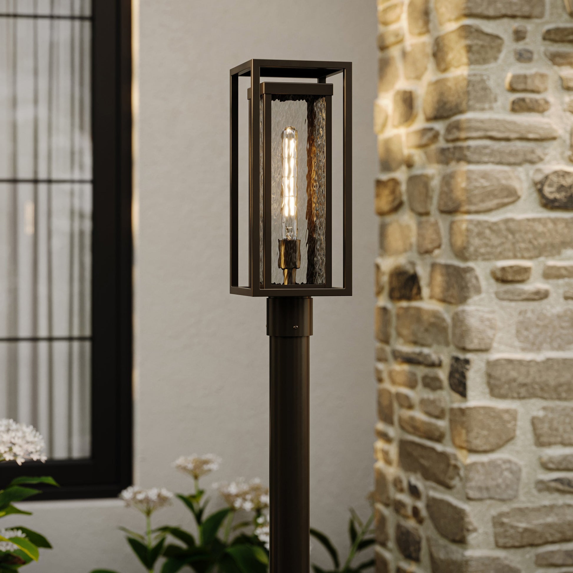 Progress Lighting Shaw P540115-020 Antique Bronze Outdoor Post Lantern Lifestyle Shot