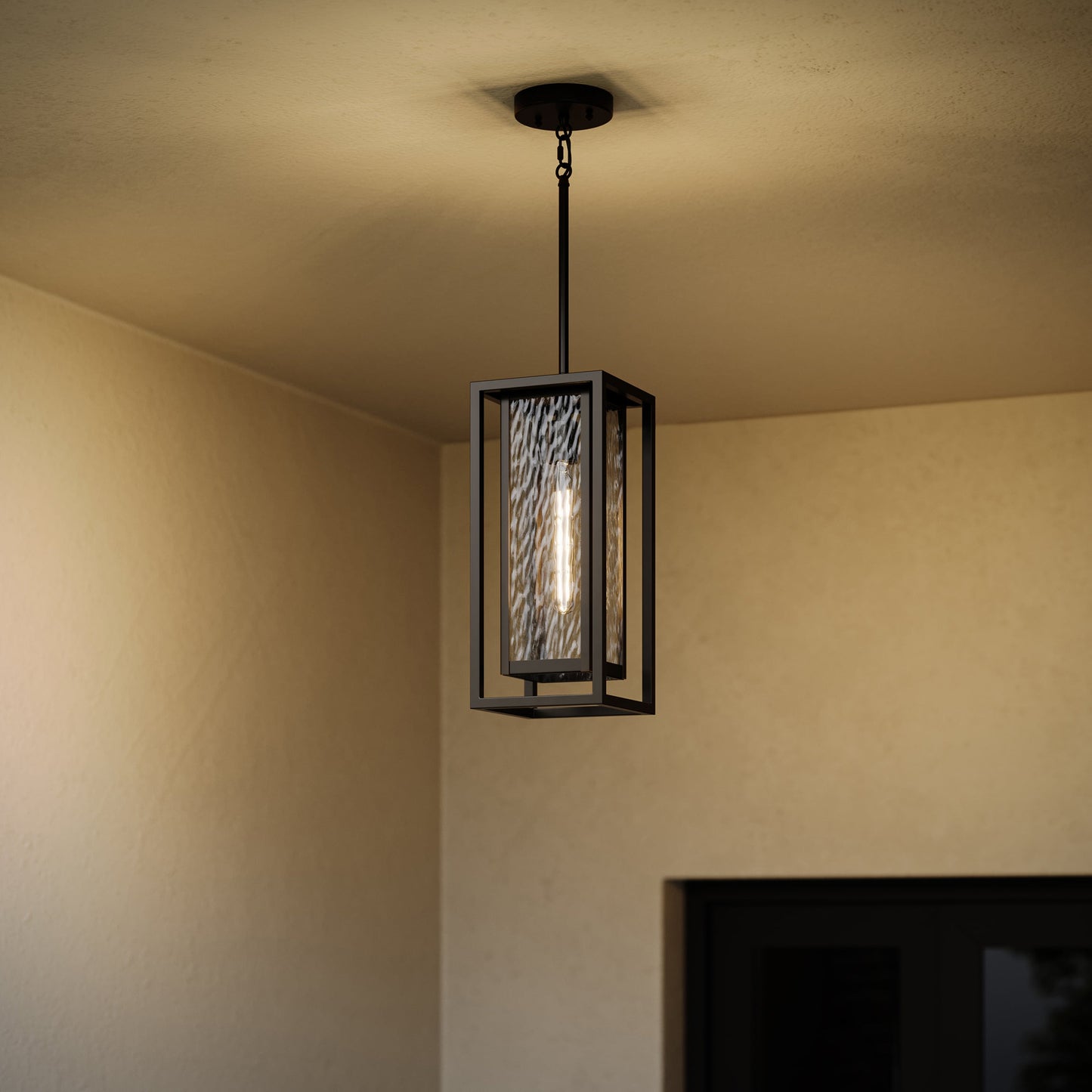 Progress Lighting P550148-020 Shaw Antique Bronze Outdoor Pendant Hanging Lantern - Lifestyle Application Shot