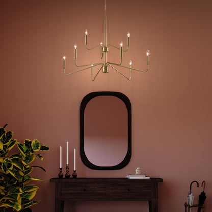 Progress Lighting P400474-191 Pilar 9 Light 40 inch Brushed Gold Chandelier
