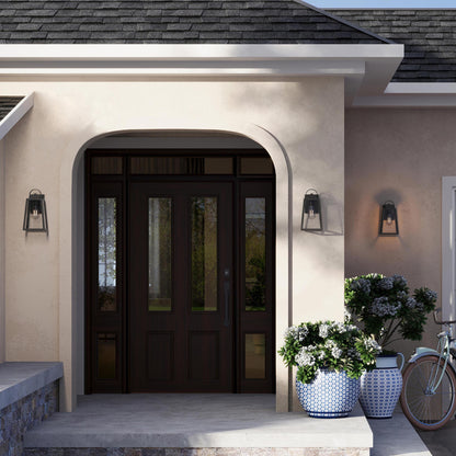 Progress Lighting P560402-31M Hedry Matte Black Outdoor Wall Lantern - Daytime Exterior Lifestyle Shot