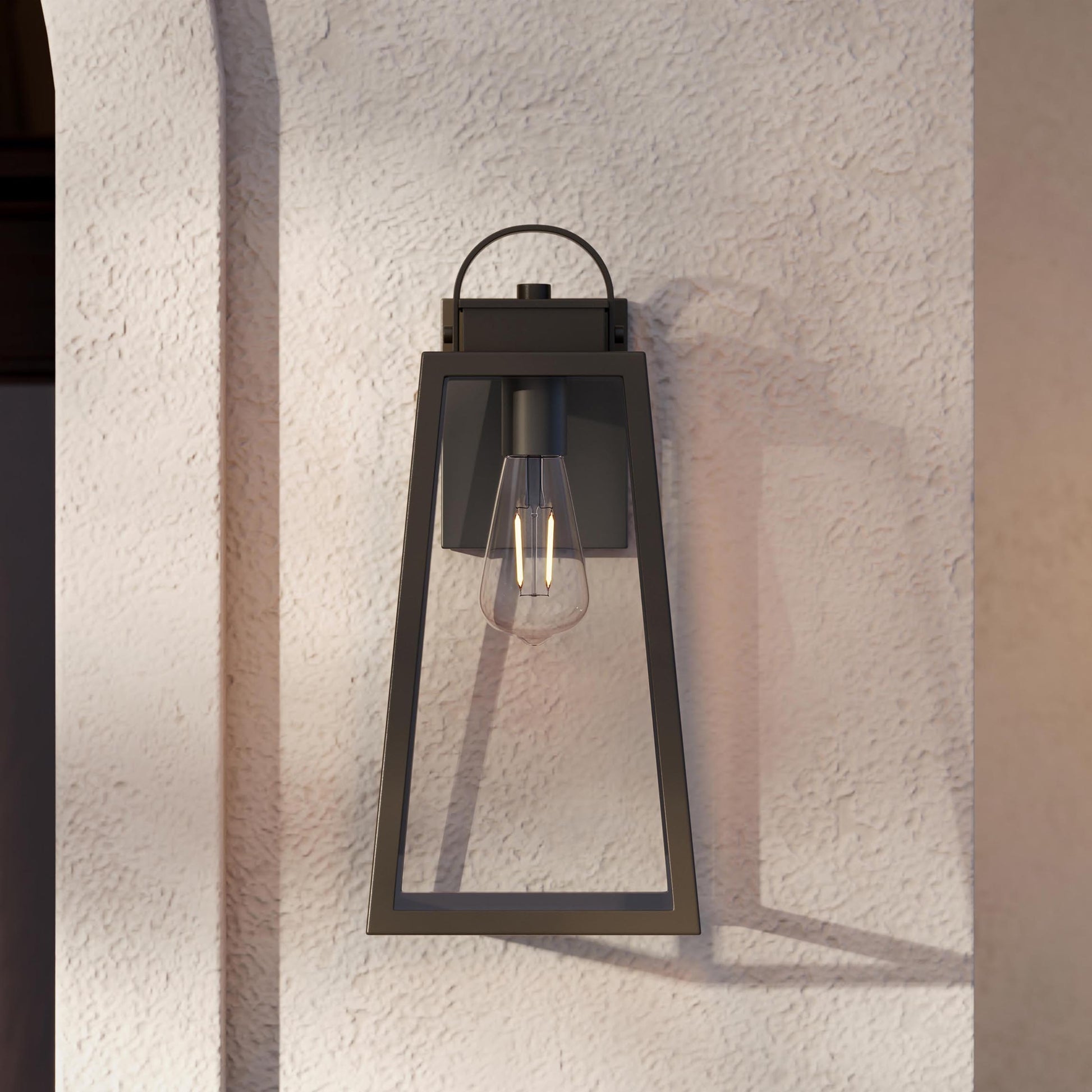 Progress Lighting P560403-020 Hedry Antique Bronze Outdoor Wall Lantern - Close-Up Detail on Wall
