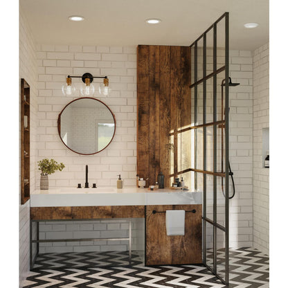 Progress Lighting Hansford 3 light bath vanity wall light shown in a bathroom setting
