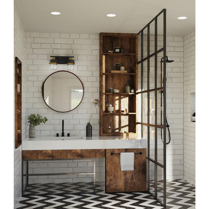 Progress Lighting P300423-31M Beckner 2 Light Matte Black Bath Vanity Wall Light - Lifestyle Installation