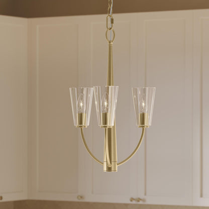 Progress Lighting P400452-191 Jheni Chandelier in Brushed Gold shown in kitchen lifestyle setting
