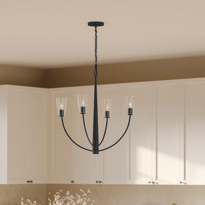 Progress Lighting P400453-31M Jheni Chandelier in Matte Black - Kitchen Detail Close-Up