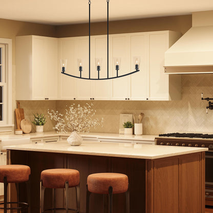 Progress Lighting P400456-31M Jheni Linear Chandelier in Kitchen - Night Lifestyle View