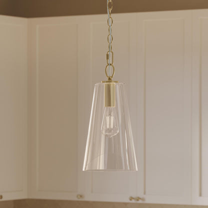 Progress Lighting P500511-191 Jheni Brushed Gold Pendant Installed in Kitchen Setting