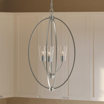 Progress Lighting P500512-009 Jheni Foyer Pendant Brushed Nickel Close-Up Detail View