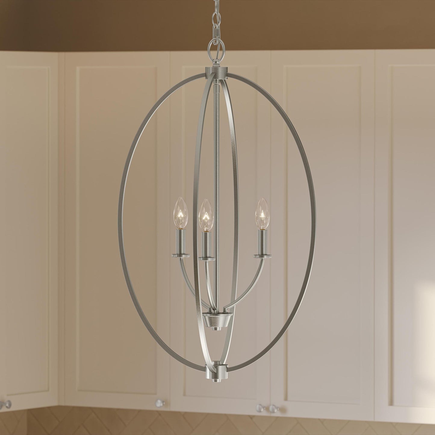 Progress Lighting P500513-009 Jheni Brushed Nickel Foyer Pendant - Detail Close-Up View