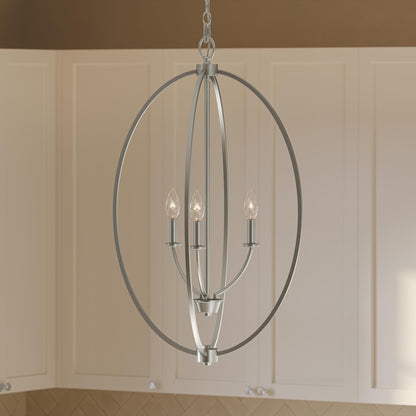 Progress Lighting P500513-009 Jheni Brushed Nickel Foyer Pendant - Detail Close-Up View