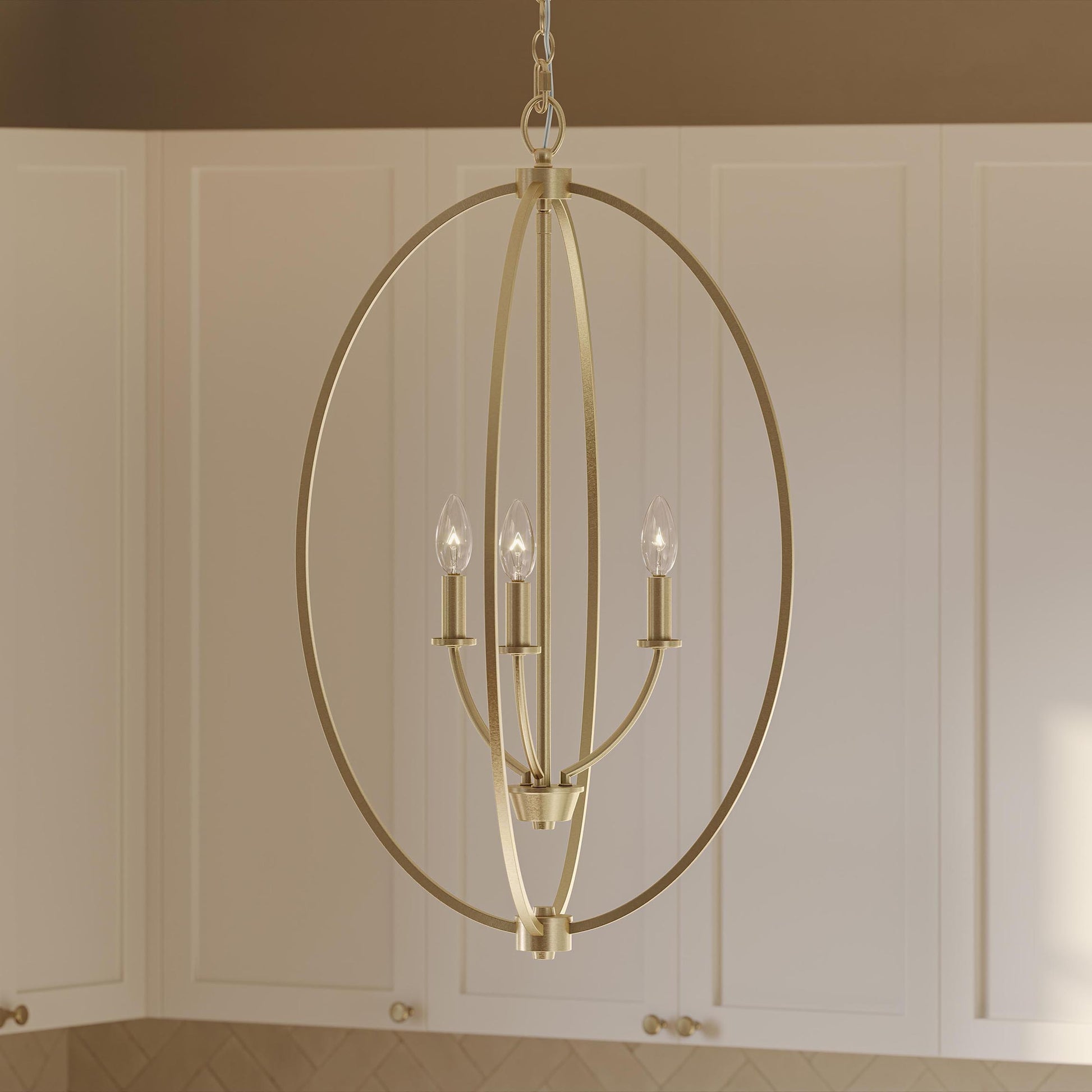 Progress Lighting P500513-191 Jheni Brushed Gold Foyer Pendant Close-Up Detail View