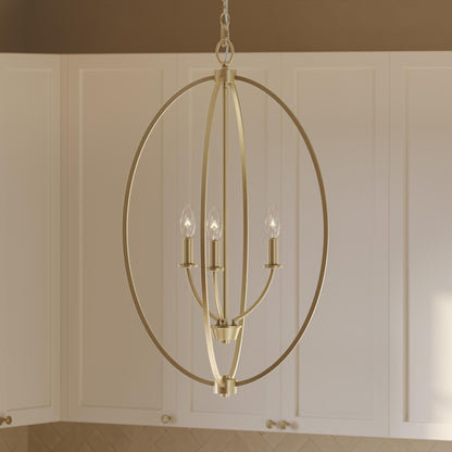 Progress Lighting P500513-191 Jheni Brushed Gold Foyer Pendant Close-Up Detail View