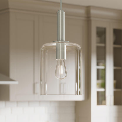 Progress Lighting P500509-009 Reines Brushed Nickel Pendant Close-Up Detail in Kitchen