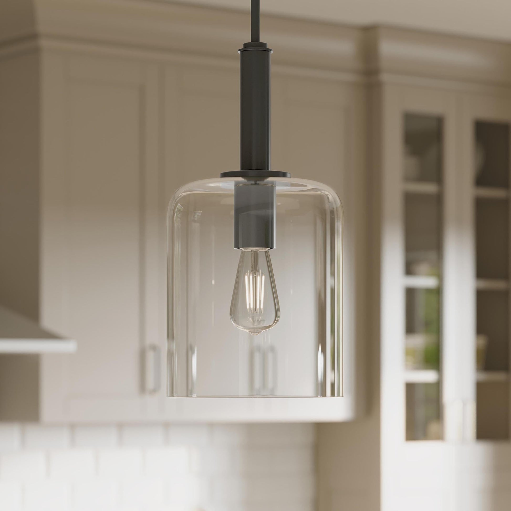 Progress Lighting P500509-31M Reines Matte Black Pendant Close-Up Detail View