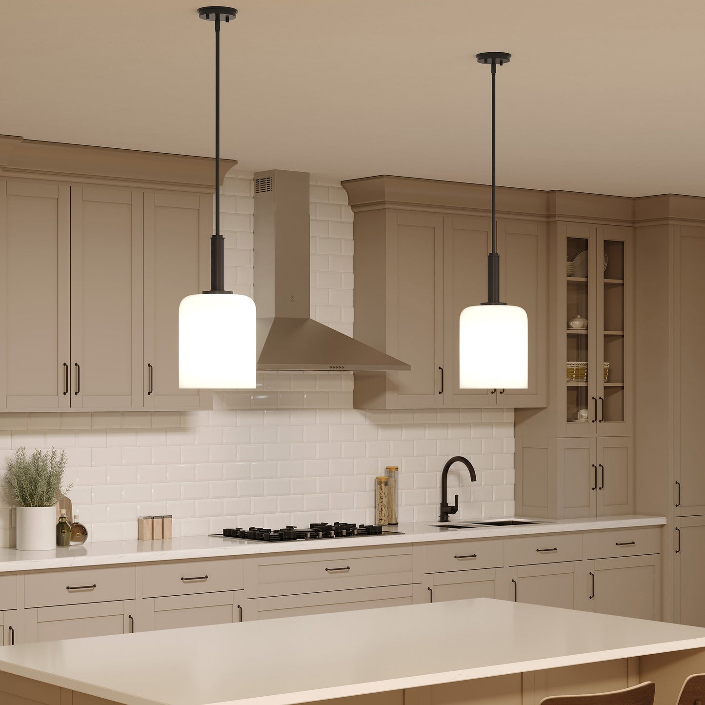 Progress Lighting P500516-31M Reines 1 Light Matte Black Pendant - Image 6