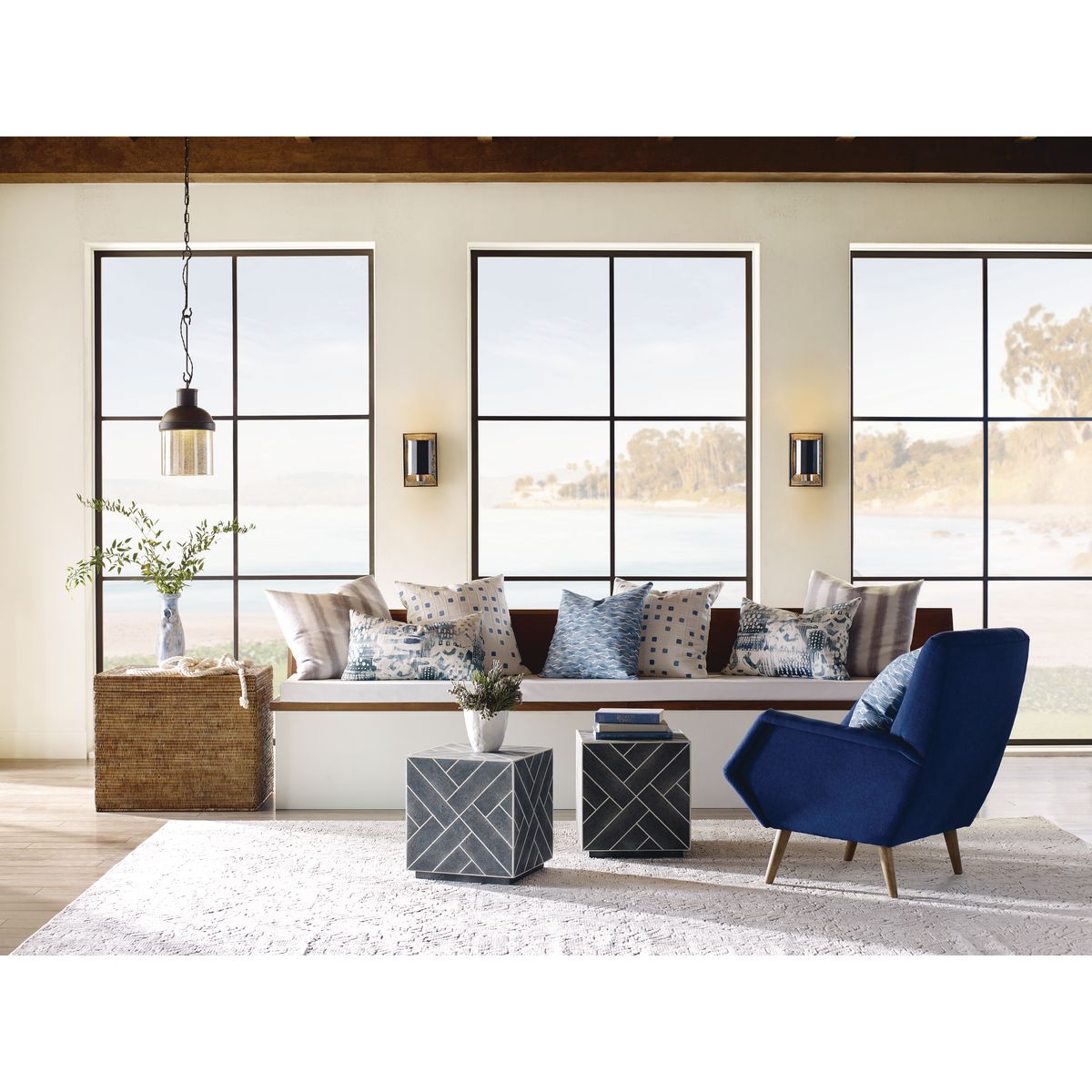 Progress Lighting Point Dume wall sconce in living room setting