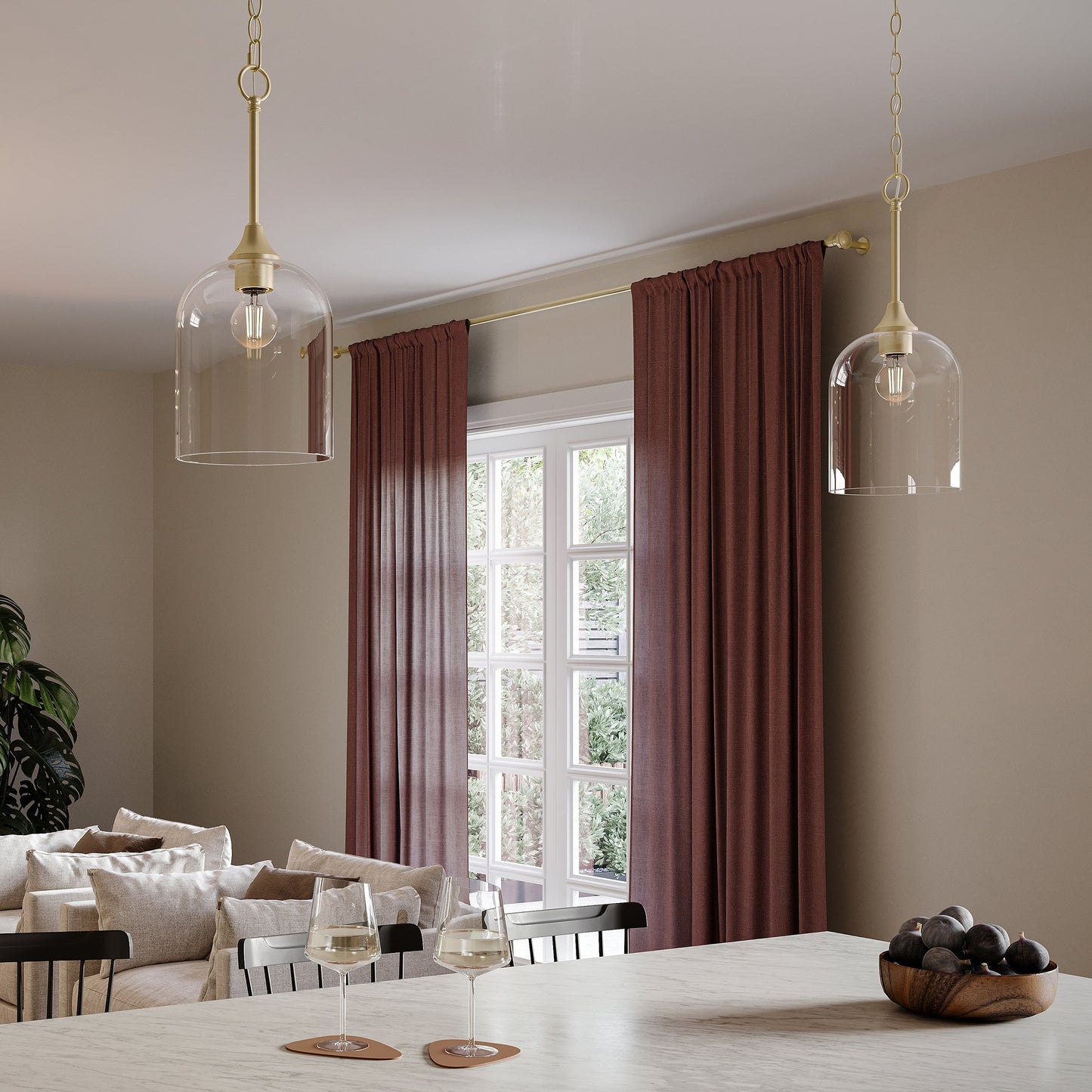 Progress Lighting Ilia Collection Brushed Gold - Living Room Lifestyle Application Shot