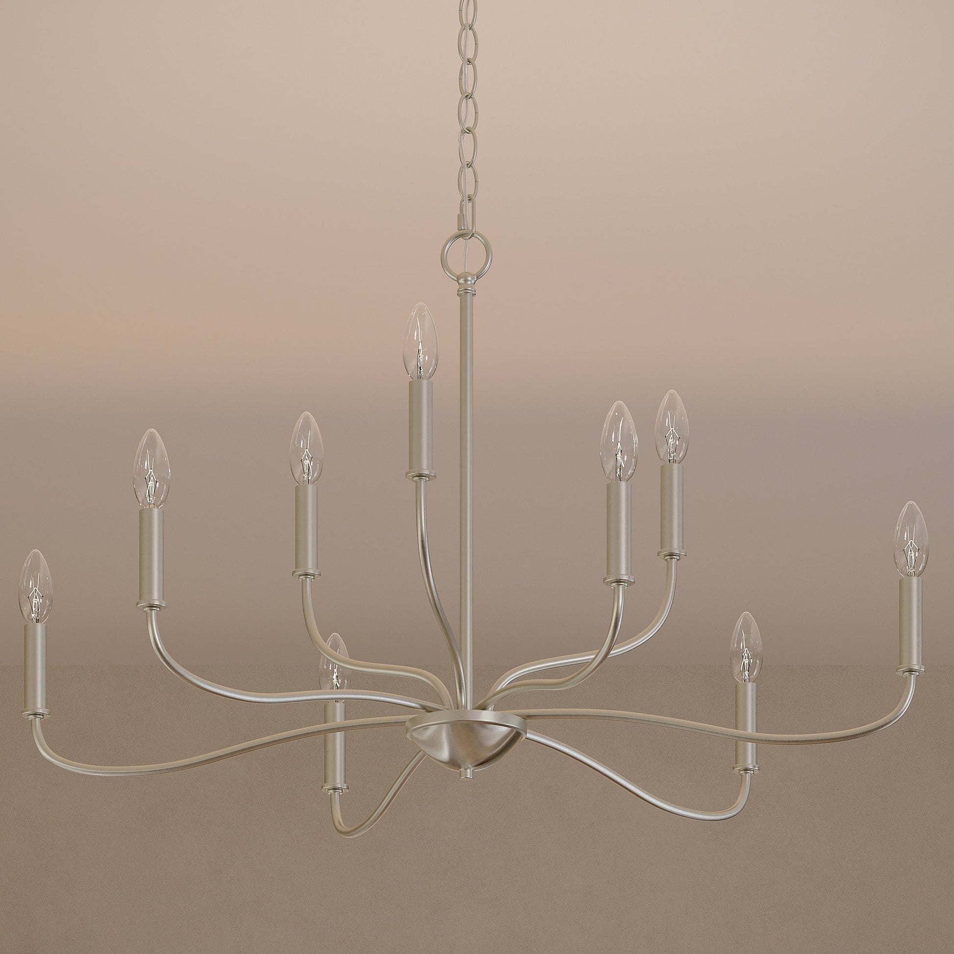 Progress Lighting P400465-009 Ilia 9-Light Brushed Nickel Chandelier - Lifestyle Room Setting