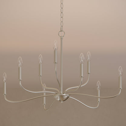 Progress Lighting P400465-009 Ilia 9-Light Brushed Nickel Chandelier - Lifestyle Room Setting