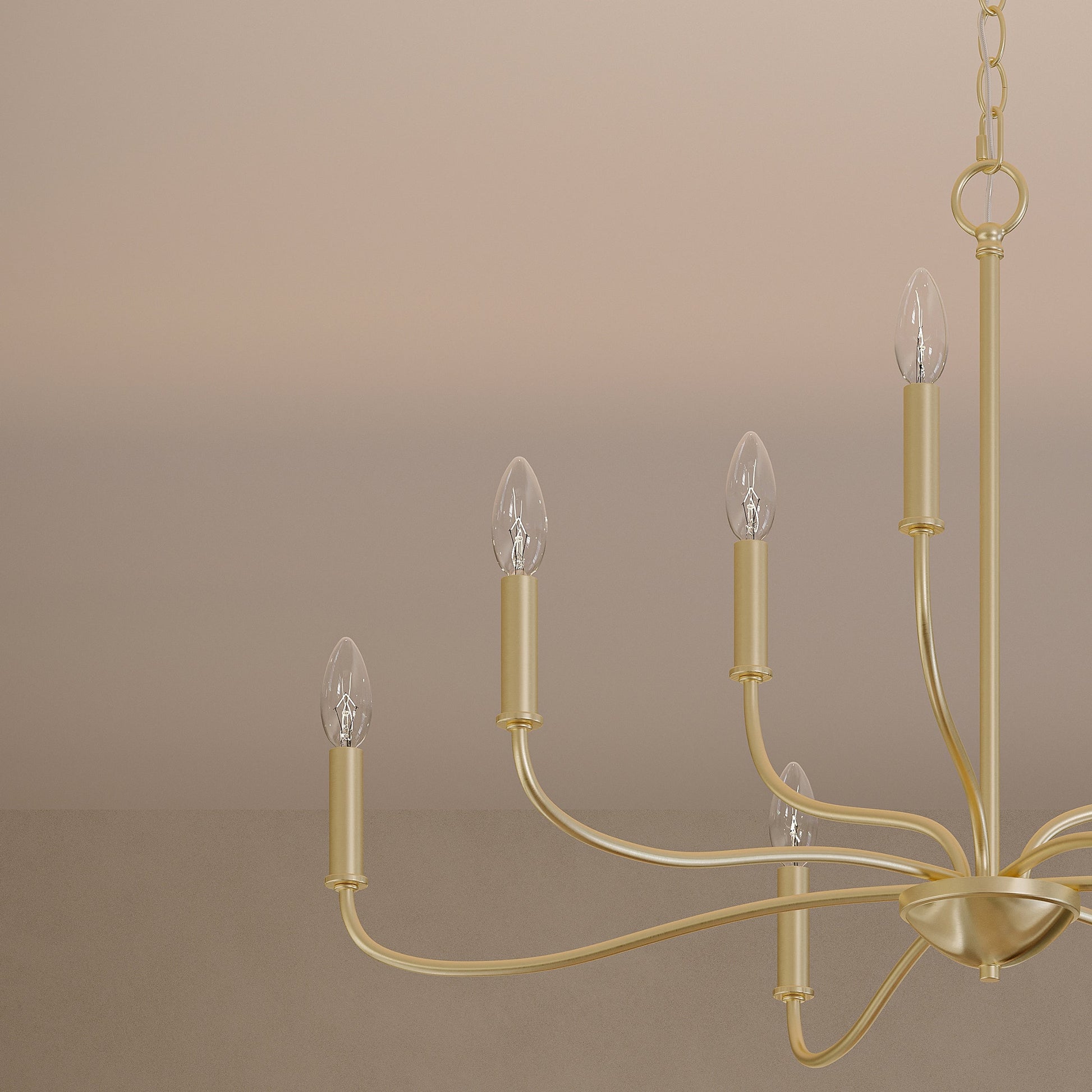 Progress Lighting P400465-191 Ilia 9-Light Chandelier close-up detail of arms and candelabra sockets