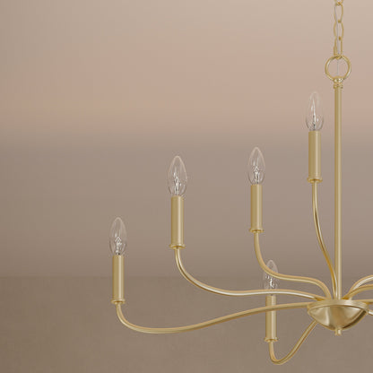 Progress Lighting P400465-191 Ilia 9-Light Chandelier close-up detail of arms and candelabra sockets