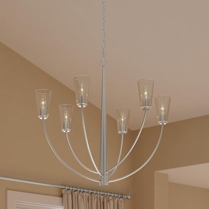 Progress Lighting P400454-009 Jheni Brushed Nickel Chandelier - Detail Close-Up View