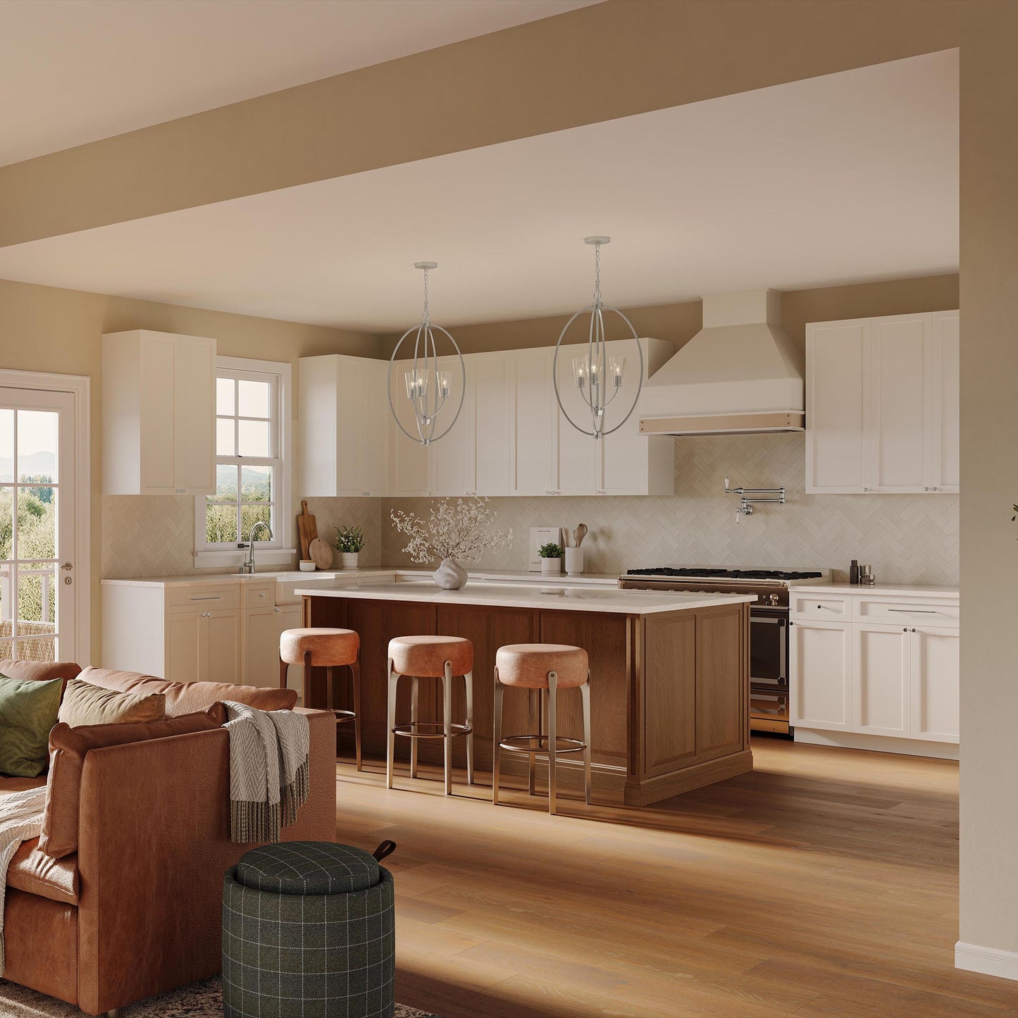 Progress Lighting P500512-009 Jheni Foyer Pendant Brushed Nickel Lifestyle Kitchen Day View