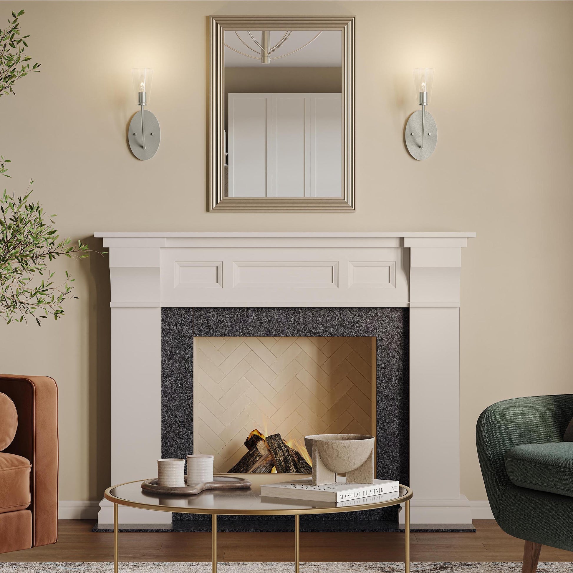 Jheni wall sconces installed in living room