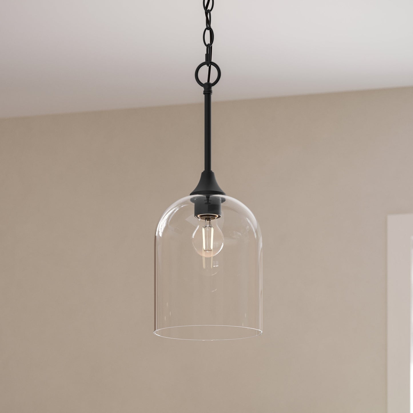 Progress Lighting Ilia P500514-31M Matte Black Pendant Close-Up Detail View