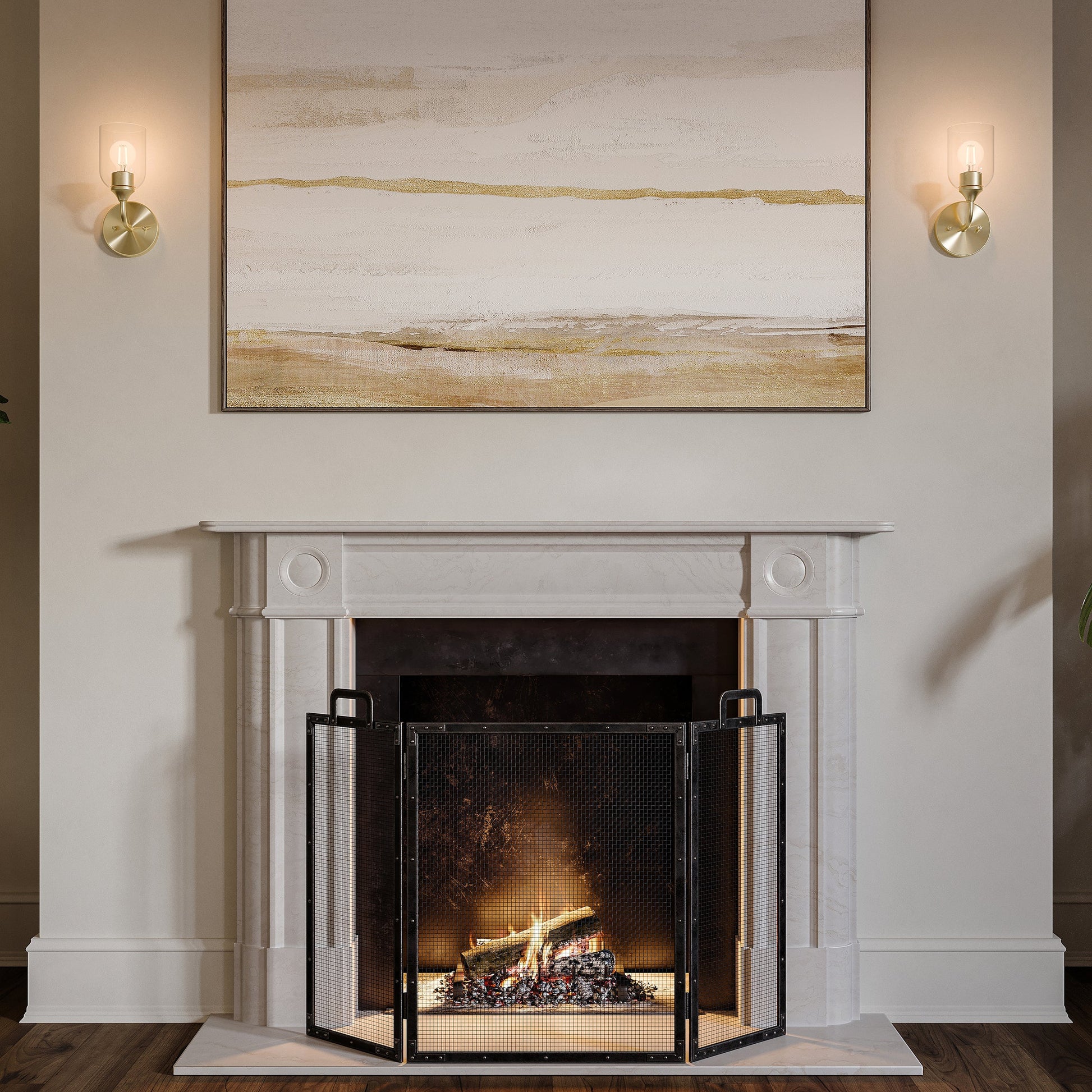 Ilia wall sconces installed in living room setting