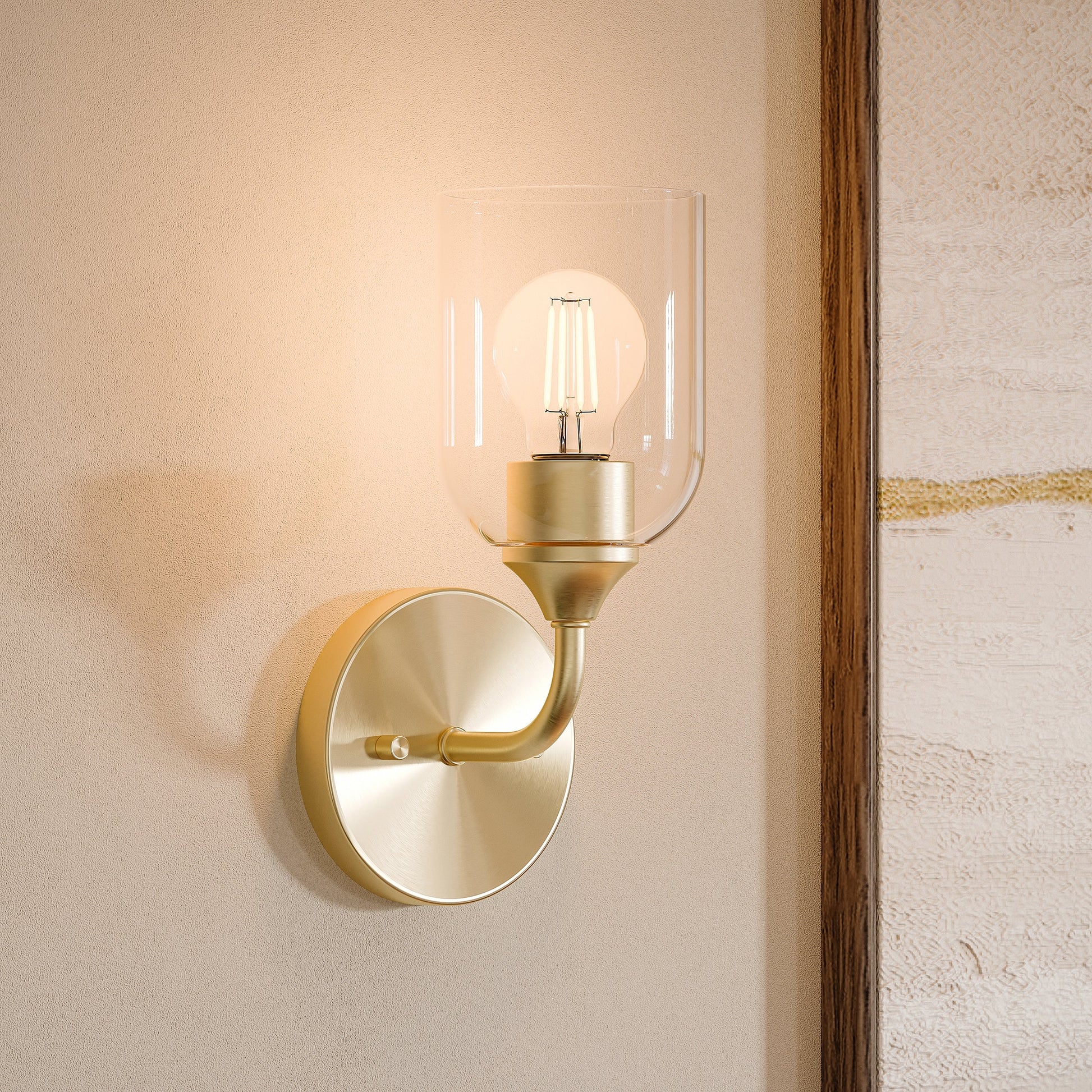Close up of Ilia wall sconce installed