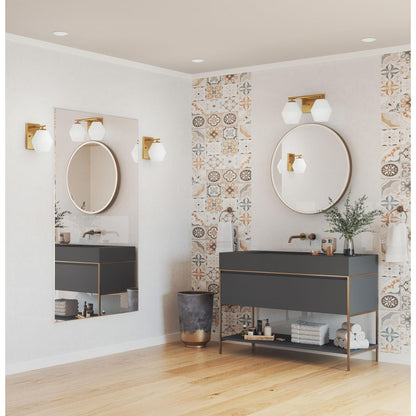 Progress Lighting P300431-191 Copeland Brushed Gold Bath Vanity Wall Light in bathroom setting