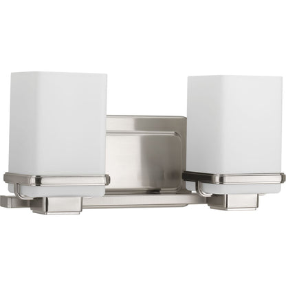 Progress Lighting P2194-09 Metric 2 light brushed nickel bath vanity wall light