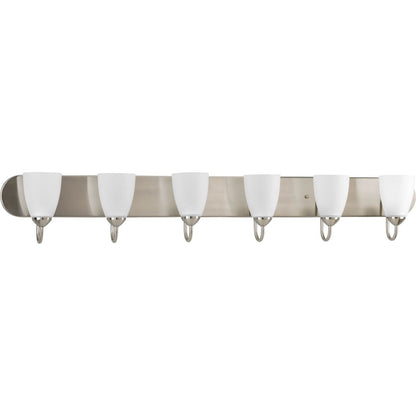 Progress Lighting Gather six light brushed nickel bath vanity wall light