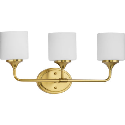 Progress Lighting P2803-191 Lynzie 3 light brushed gold bath vanity wall light product image