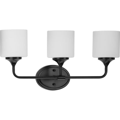 Progress Lighting Lynzie 3 light matte black bath vanity wall light