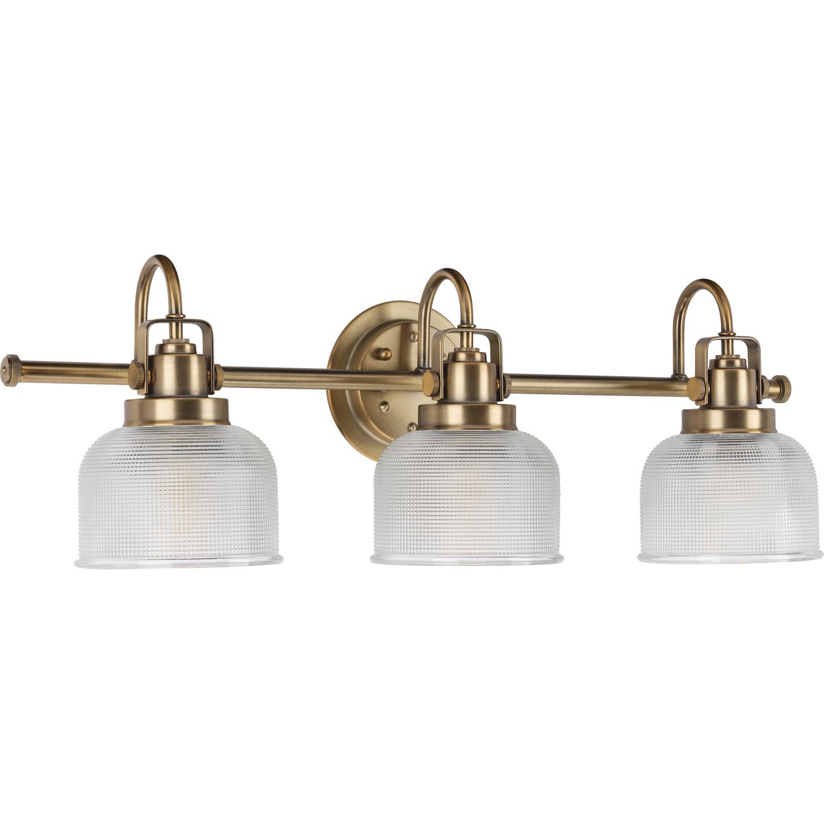 Progress Lighting Archie 3 light vintage brass bath vanity wall light
