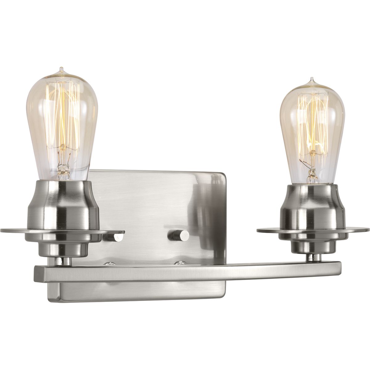 Progress Lighting P300009-009 Debut 2 Light Brushed Nickel Bath Vanity Wall Light