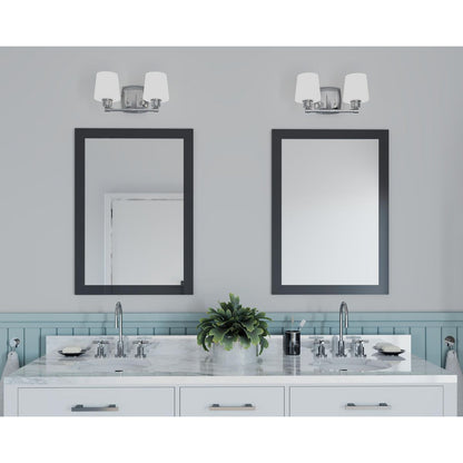 Progress Lighting Glance 2 light polished chrome bath vanity wall light in bathroom setting