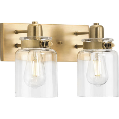 Progress Lighting P300046-163 Calhoun 2 Light Vintage Brass Bath Vanity Wall Light
