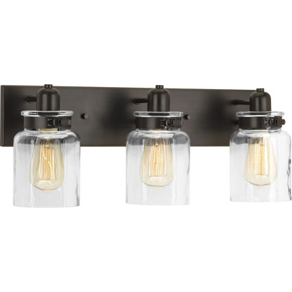 Progress Lighting Calhoun 3 light antique bronze bath vanity wall light with clear glass shades