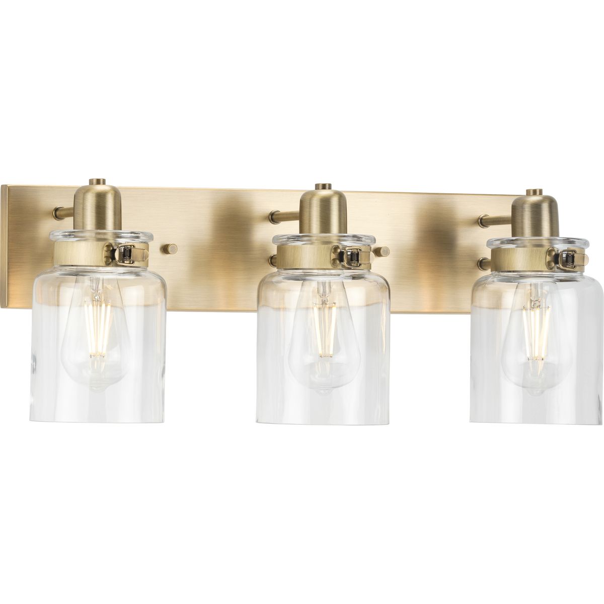 Progress Lighting Calhoun 3 light vintage brass bath vanity wall light